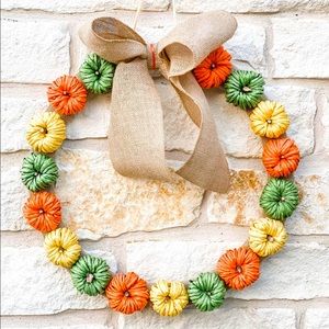Fall Pumpkin Burlap Wreath